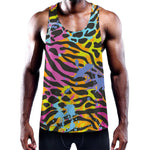 Colorful Zebra Leopard Pattern Print Training Tank Top