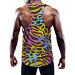 Colorful Zebra Leopard Pattern Print Training Tank Top