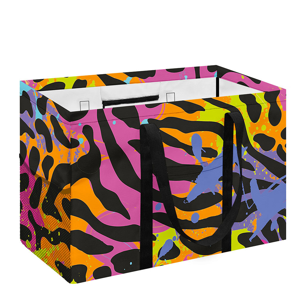 Colorful Zebra Leopard Pattern Print Utility Tote Bag