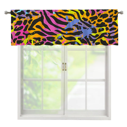 Colorful Zebra Leopard Pattern Print Window Valance