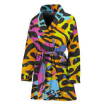 Colorful Zebra Leopard Pattern Print Women's Bathrobe