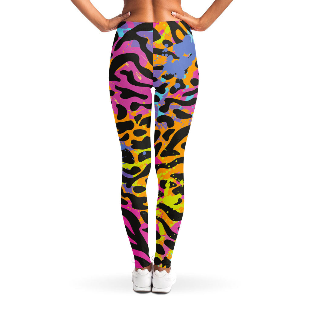 Colorful Zebra Leopard Pattern Print Women's Leggings