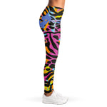 Colorful Zebra Leopard Pattern Print Women's Leggings