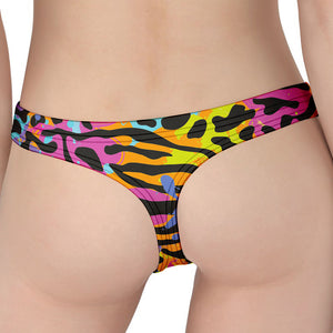 Colorful Zebra Leopard Pattern Print Women's Thong