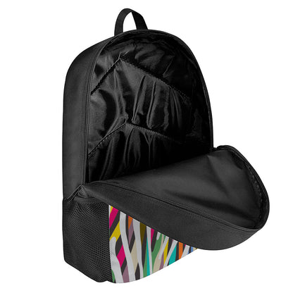 Colorful Zebra Pattern Print 17 Inch Backpack