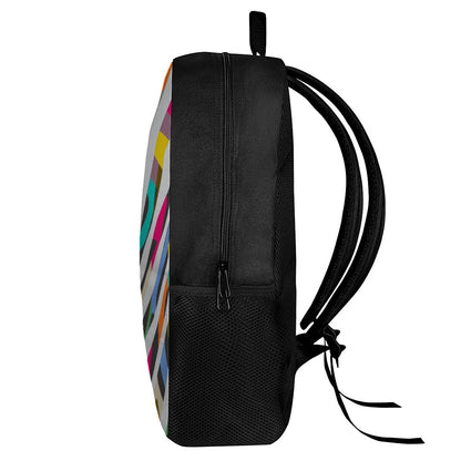 Colorful Zebra Pattern Print 17 Inch Backpack