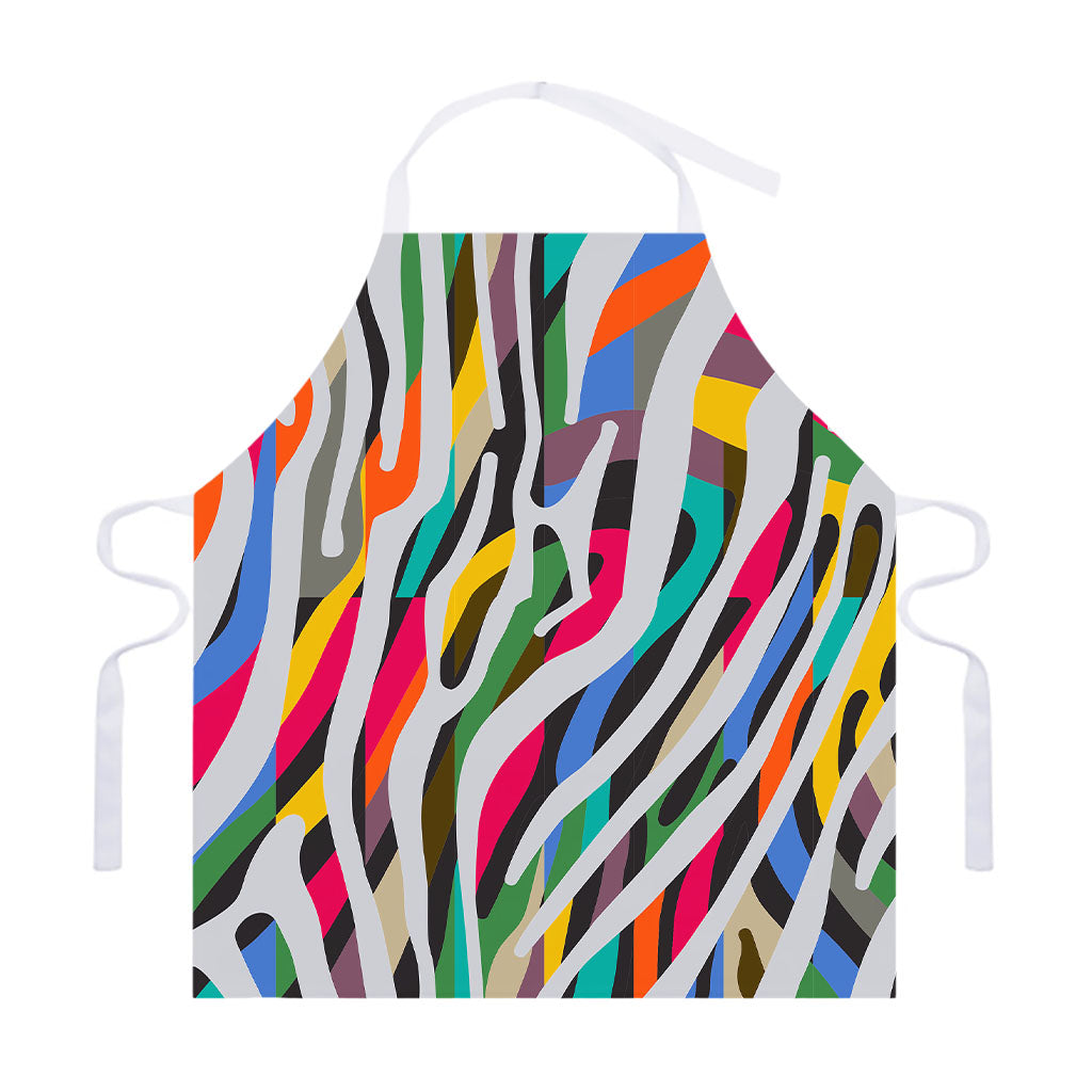 Colorful Zebra Pattern Print Adjustable Apron