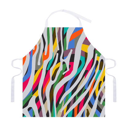 Colorful Zebra Pattern Print Adjustable Apron