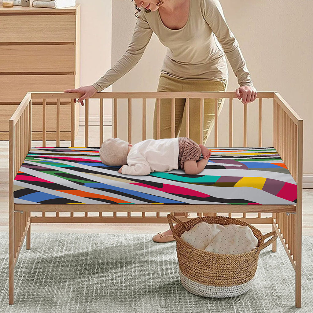 Colorful Zebra Pattern Print Baby Crib Sheet