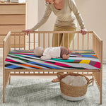 Colorful Zebra Pattern Print Baby Crib Sheet