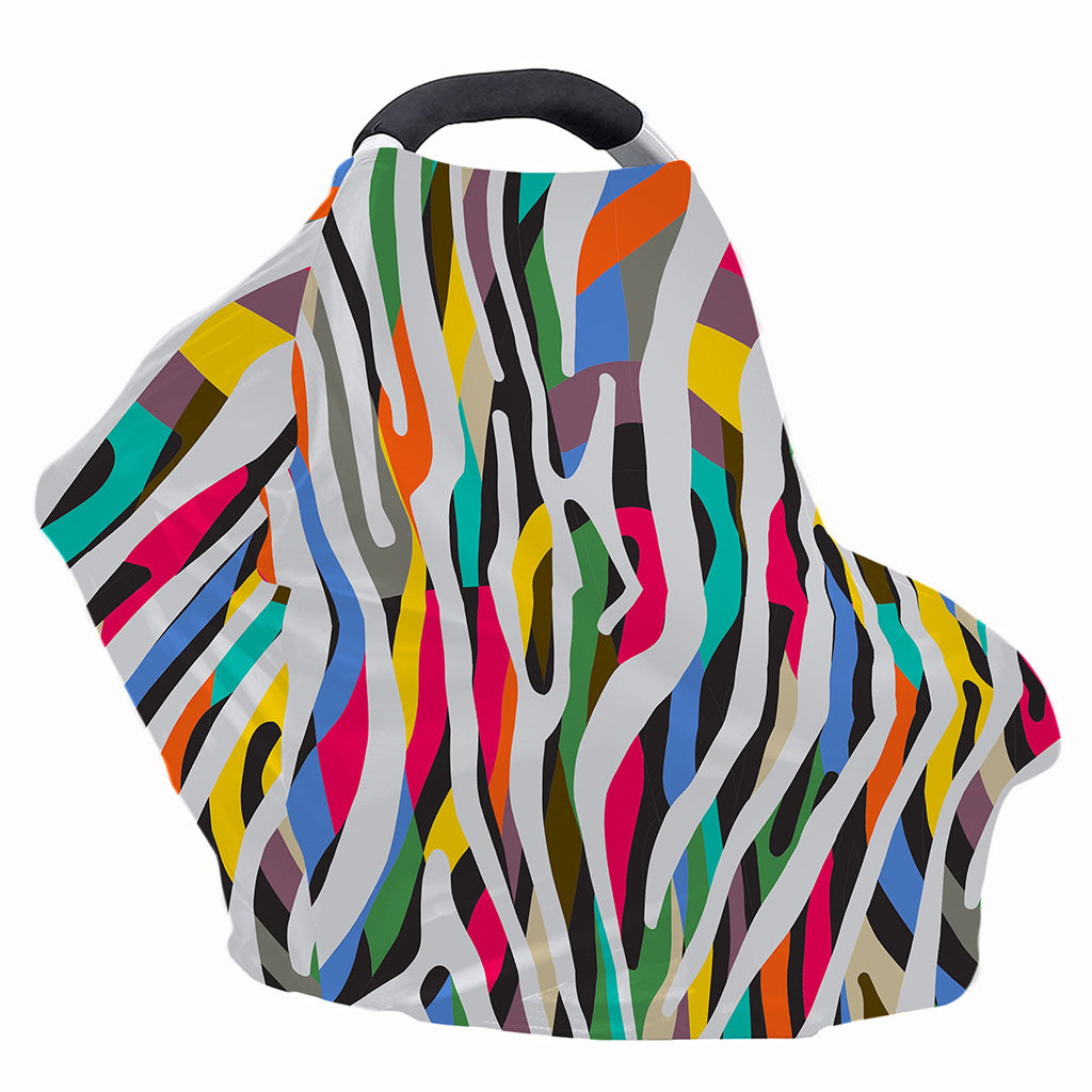 Colorful Zebra Pattern Print Baby Seat Cover