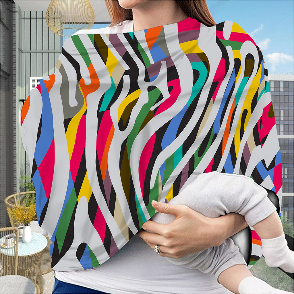 Colorful Zebra Pattern Print Baby Seat Cover
