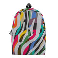 Colorful Zebra Pattern Print School Backpack