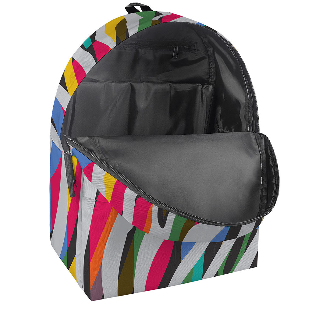 Colorful Zebra Pattern Print Backpack