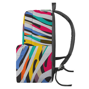 Colorful Zebra Pattern Print Backpack