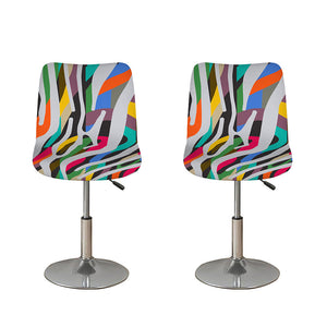 Colorful Zebra Pattern Print Bar Stool Covers