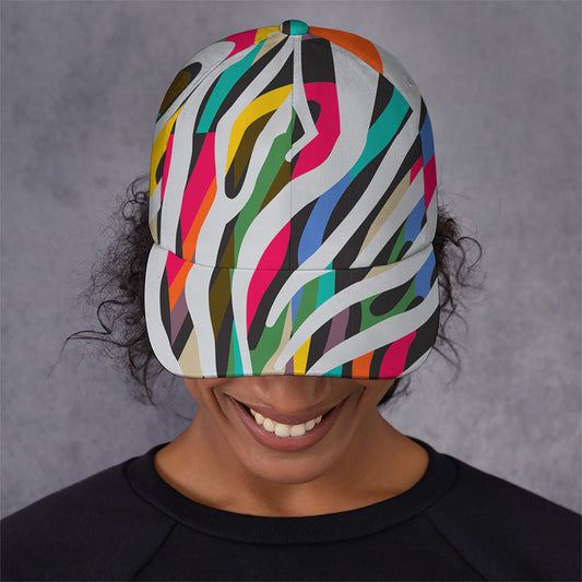Colorful Zebra Pattern Print Baseball Cap