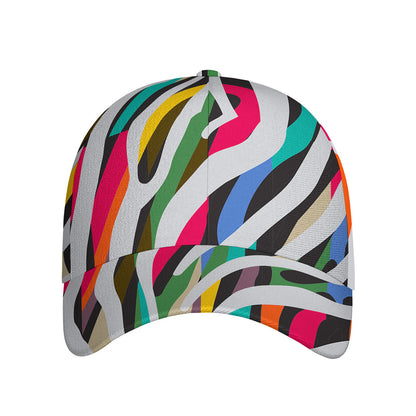 Colorful Zebra Pattern Print Baseball Cap