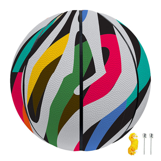 Colorful Zebra Pattern Print Basketball
