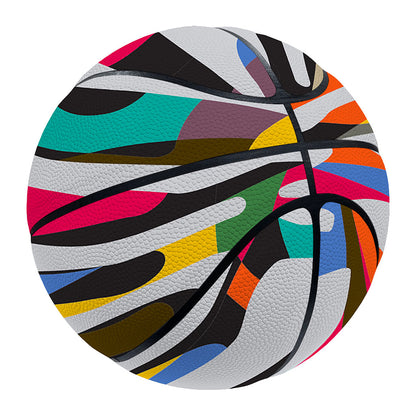 Colorful Zebra Pattern Print Basketball