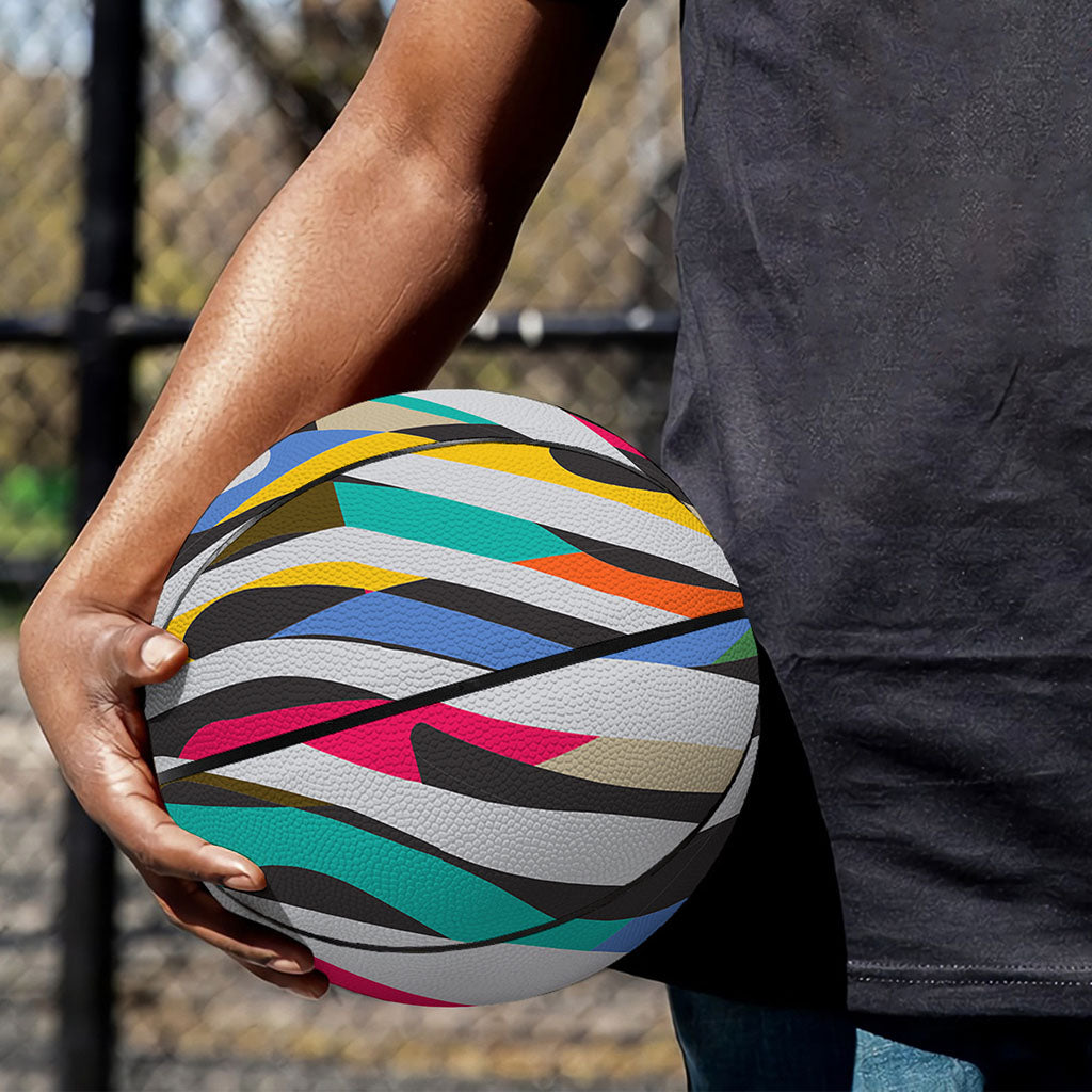 Colorful Zebra Pattern Print Basketball