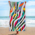 Colorful Zebra Pattern Print Beach Towel