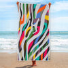 Colorful Zebra Pattern Print Beach Towel