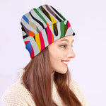 Colorful Zebra Pattern Print Beanie