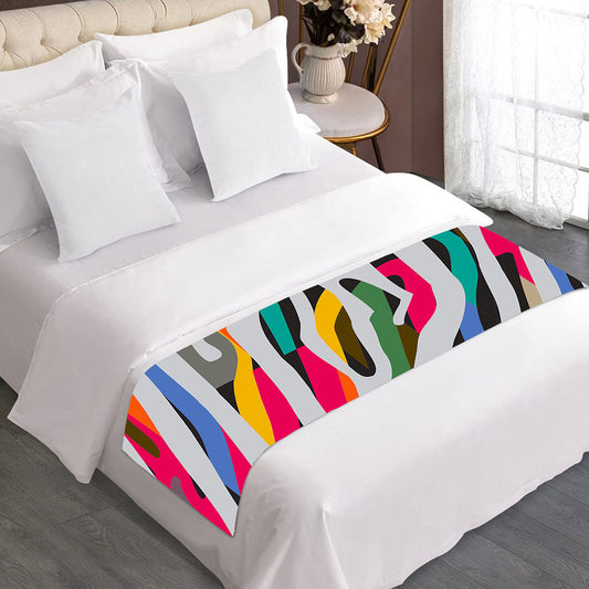 Colorful Zebra Pattern Print Bed Runner