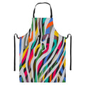 Colorful Zebra Pattern Print Bib Apron With Pocket