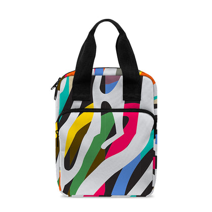Colorful Zebra Pattern Print Bible Tote Bag