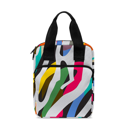 Colorful Zebra Pattern Print Bible Tote Bag