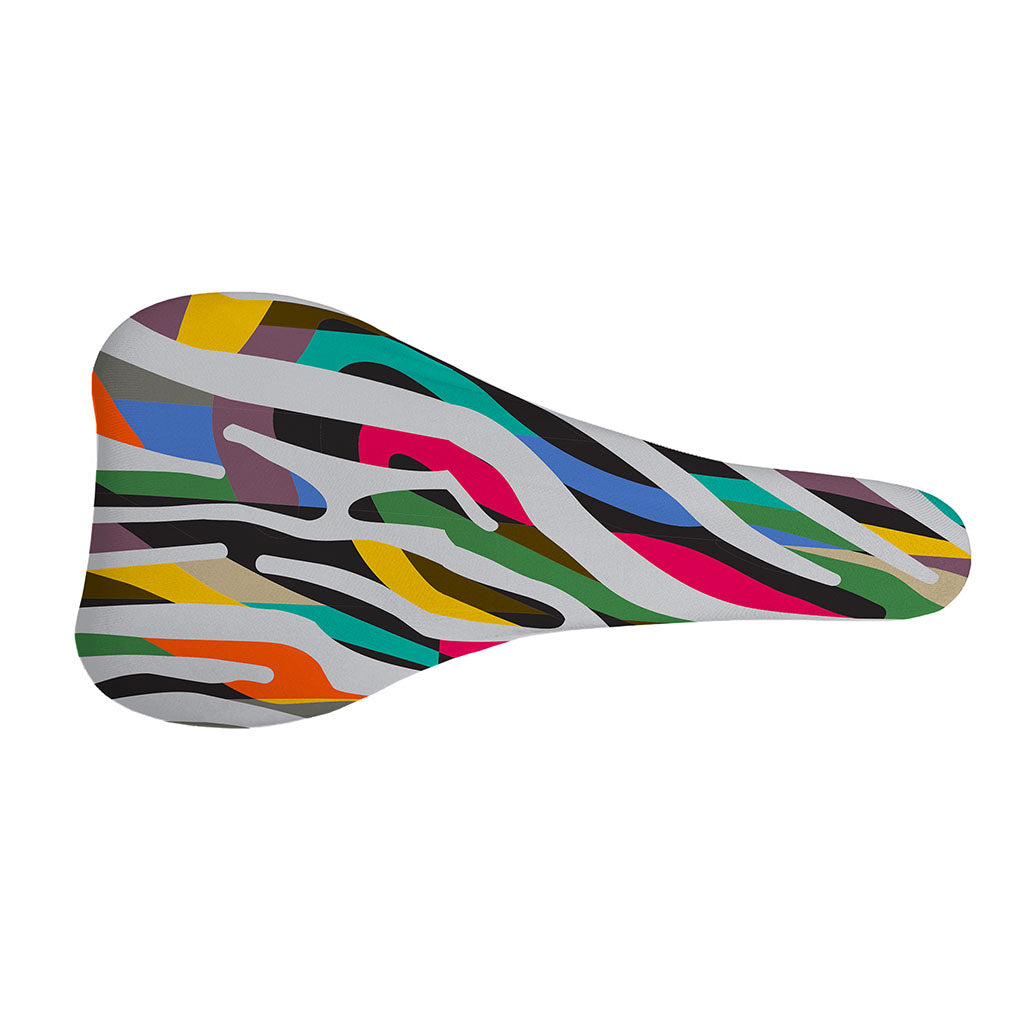 Colorful Zebra Pattern Print Bicycle Seat Cover