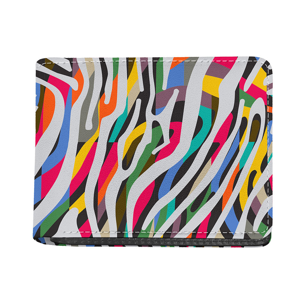 Colorful Zebra Pattern Print Bifold Wallet