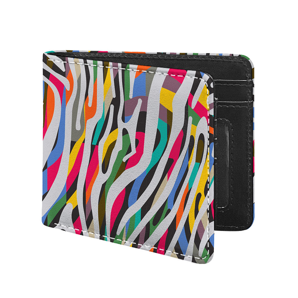 Colorful Zebra Pattern Print Bifold Wallet