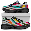 Colorful Zebra Pattern Print Black Chunky Shoes