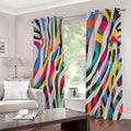Colorful Zebra Pattern Print Dimout Grommet Curtains