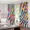 Colorful Zebra Pattern Print Blackout Grommet Curtains