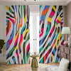 Colorful Zebra Pattern Print Blackout Pencil Pleat Curtains