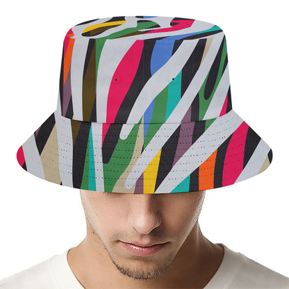 Colorful Zebra Pattern Print Bucket Hat