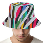 Colorful Zebra Pattern Print Bucket Hat