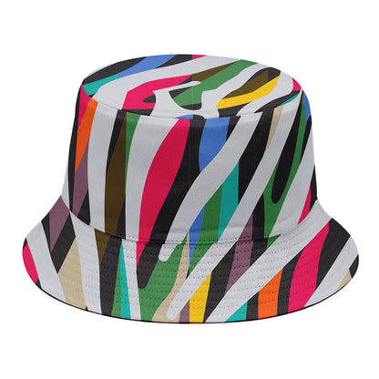 Colorful Zebra Pattern Print Bucket Hat