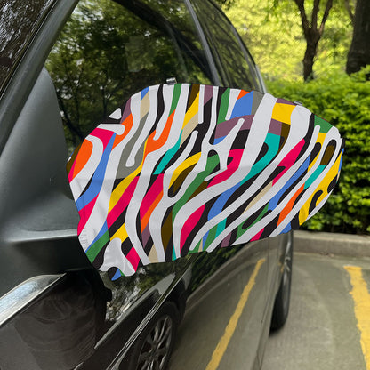Colorful Zebra Pattern Print Car Side Mirror Covers