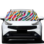 Colorful Zebra Pattern Print Car Windshield Snow Cover