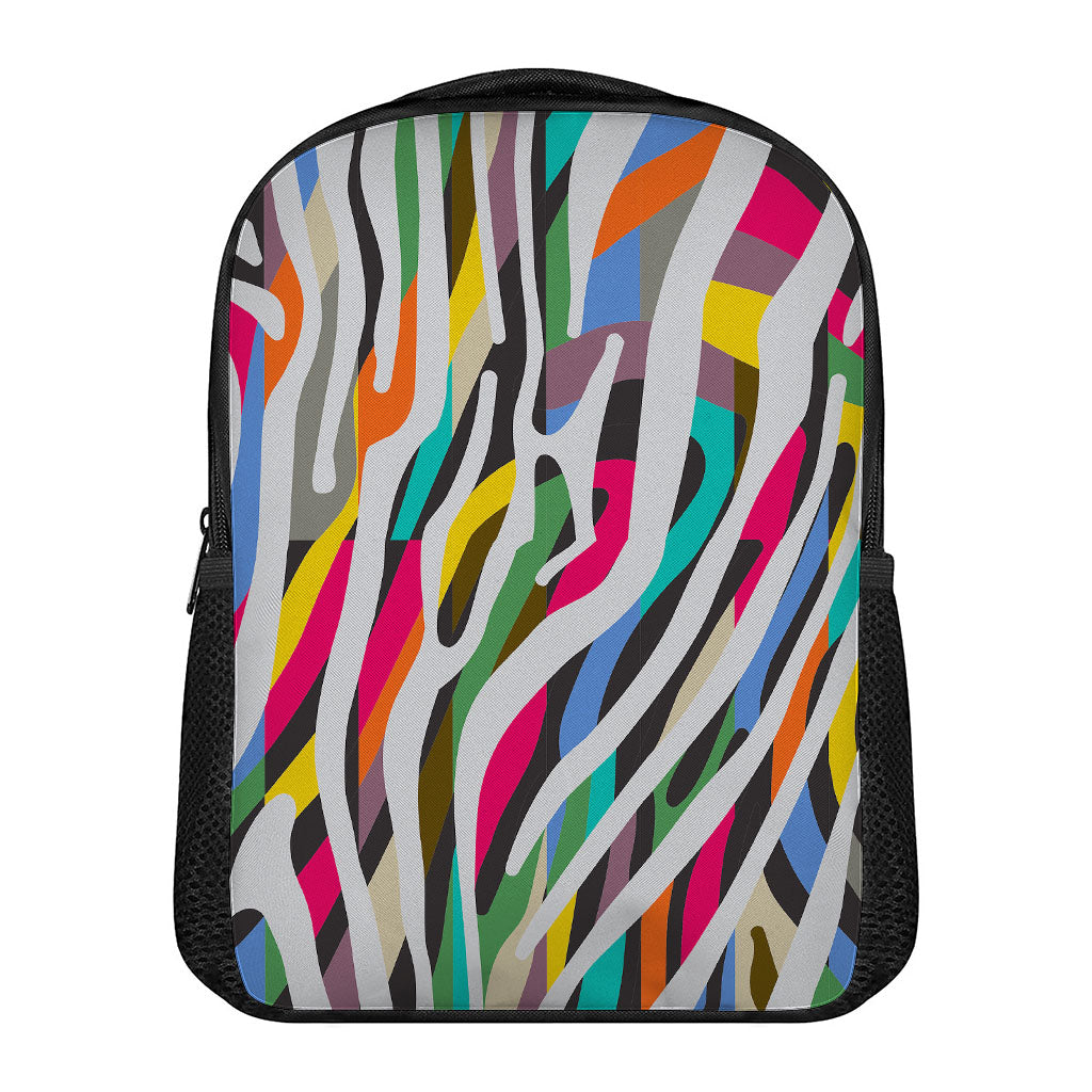 Colorful Zebra Pattern Print Casual Backpack