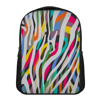Colorful Zebra Pattern Print Casual Backpack