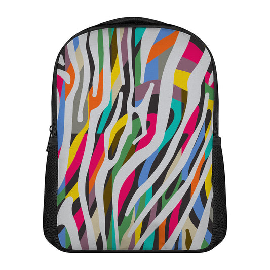 Colorful Zebra Pattern Print Casual Backpack