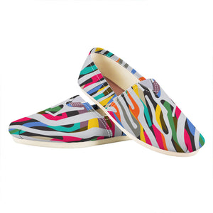 Colorful Zebra Pattern Print Casual Shoes