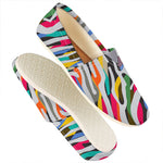 Colorful Zebra Pattern Print Casual Shoes