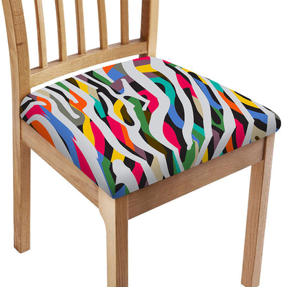 Colorful Zebra Pattern Print Chair Cushion Cover